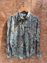 Vintage 90s Grungy Green Paisley Abstract Ugly Shirt Size L by Valmont